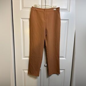 NWT Sincerely Jules Casual Pants Elastic Waist Zip Front Size L Large Peach Taup